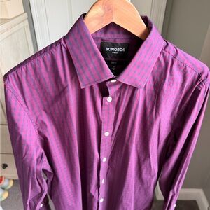 Bonobos Men's Burgundy Checkered Shirt